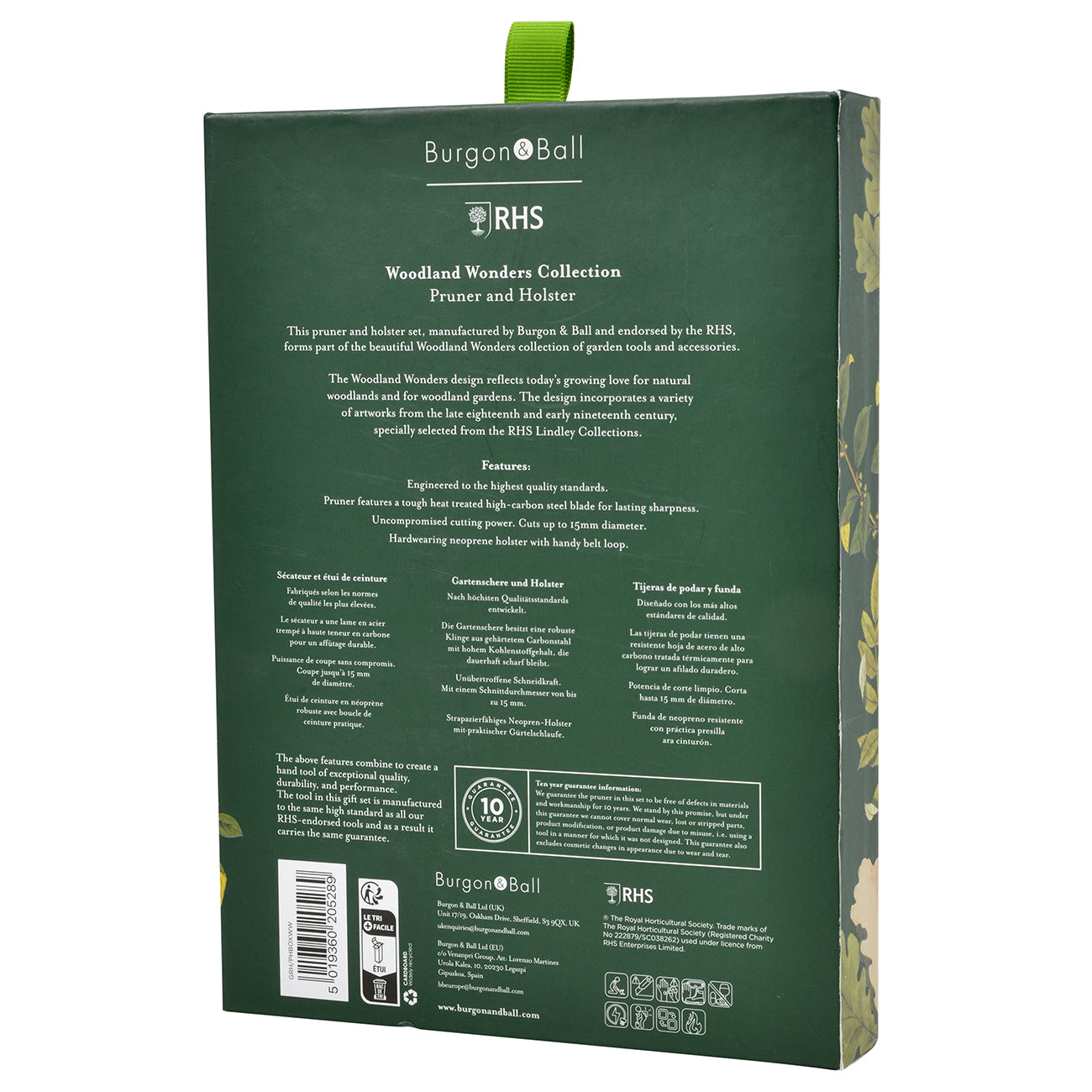 RHS 'Woodland Wonders' Pruner & Holster Gift Box Information