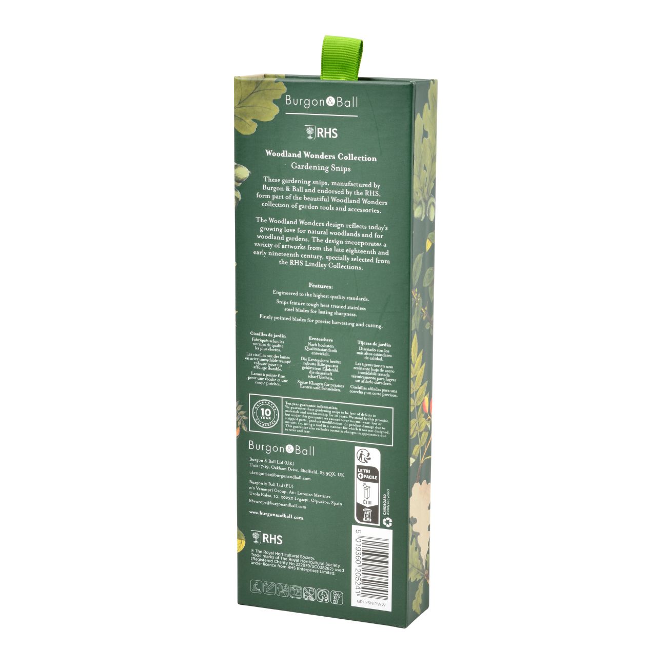 Burgon & Ball RHS 'Woodland Wonders' Gardening Snips, Gift Box Information