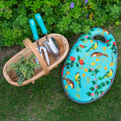 Burgon & Ball 'Flora & Fauna' Trowel & Fork Set with Trug and Garden Kneeler