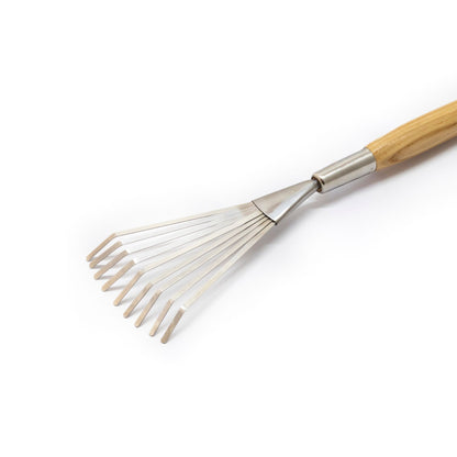 Garden Shrub Rake with Stainless Steel Tines