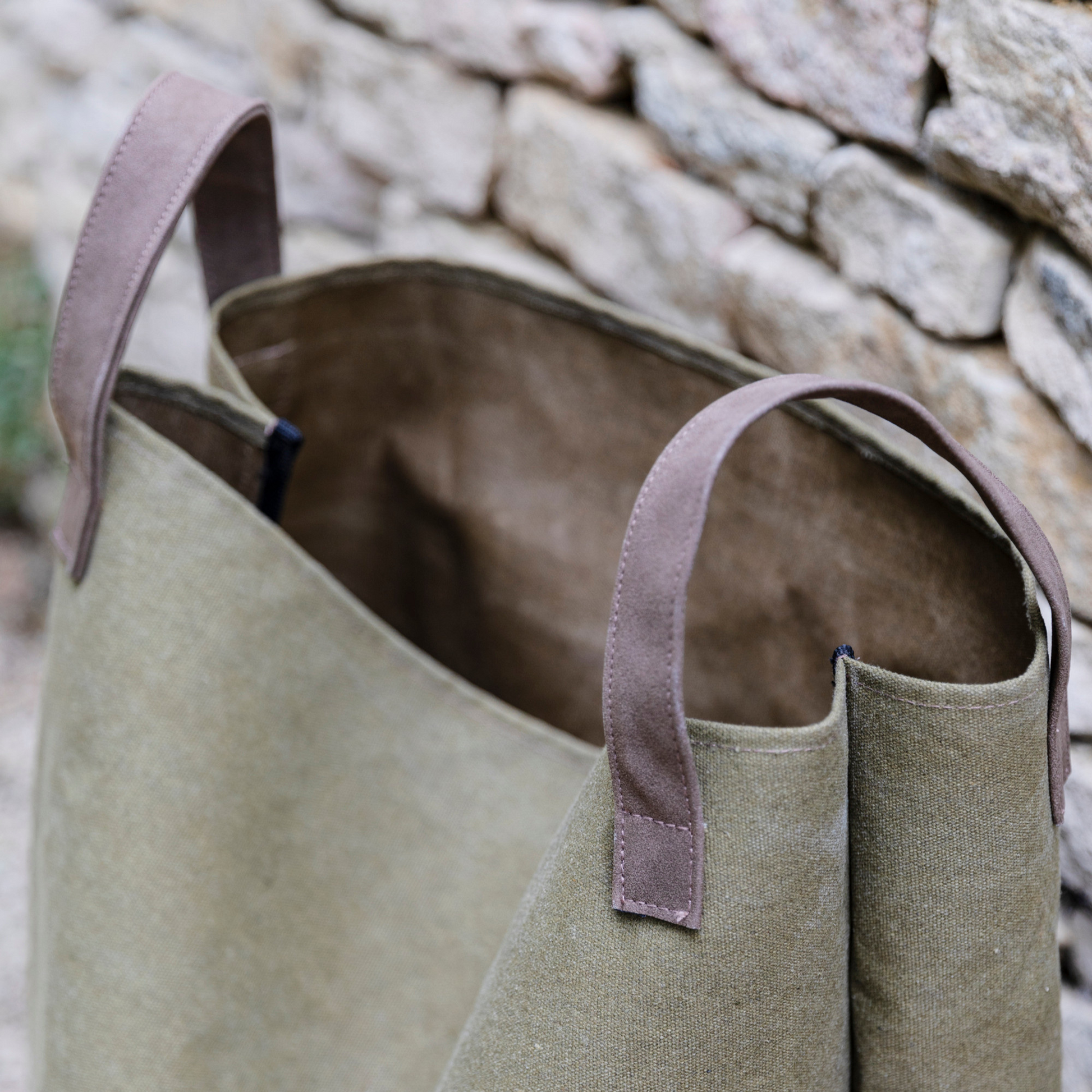 Garden Trading Canvas Leaf Bag with Faux Suede Handles