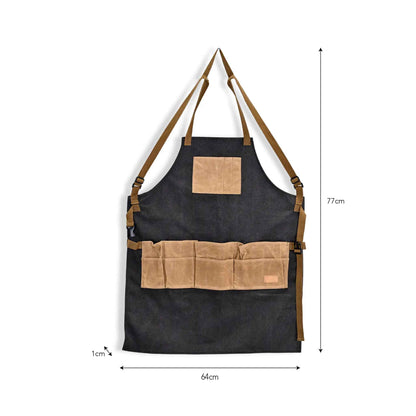 Garden Trading Charcoal Canvas Apron Dimensions