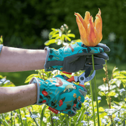 Gardener Wearing Burgon & Ball Flora & Fauna Gloves