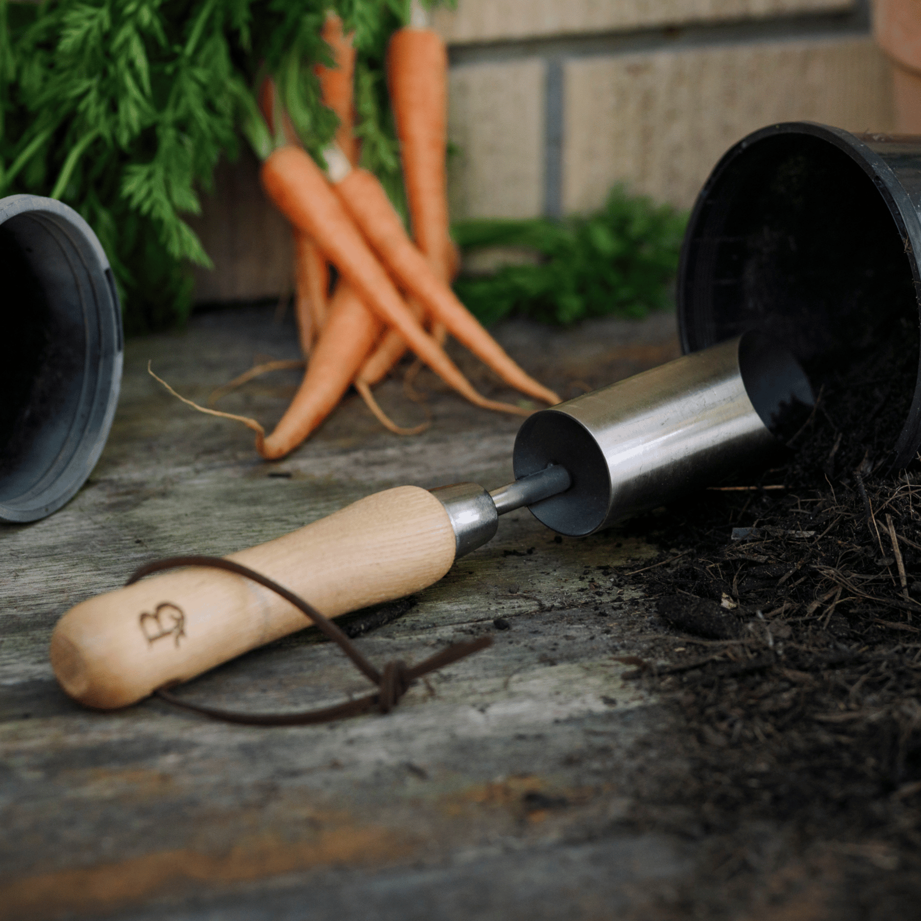 Backyard Botanist 'Get Growing' Small Bulb Planter on Potting Bench