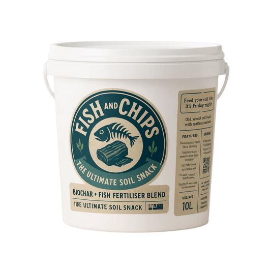 Green Man Soil Snacks Fish & Chips, Biochar Fish Fertiliser Blend