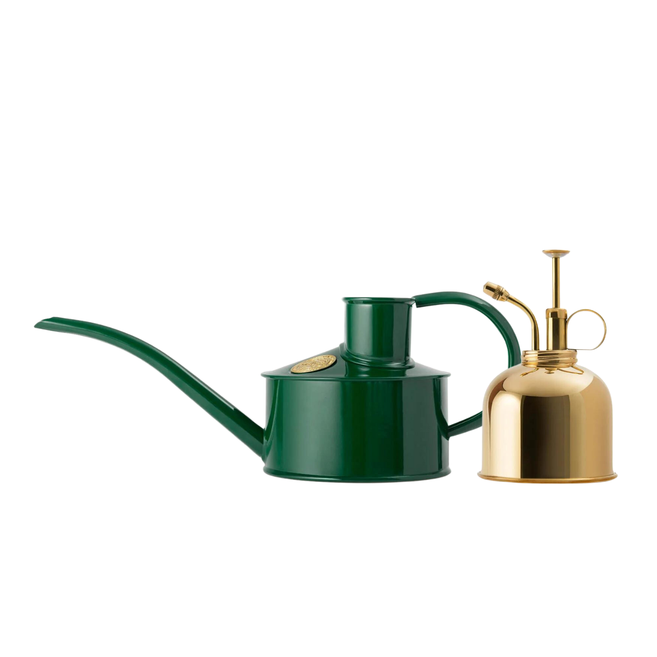 Haws 0.5L Fazeley Flow Houseplant Set, Green & Brass