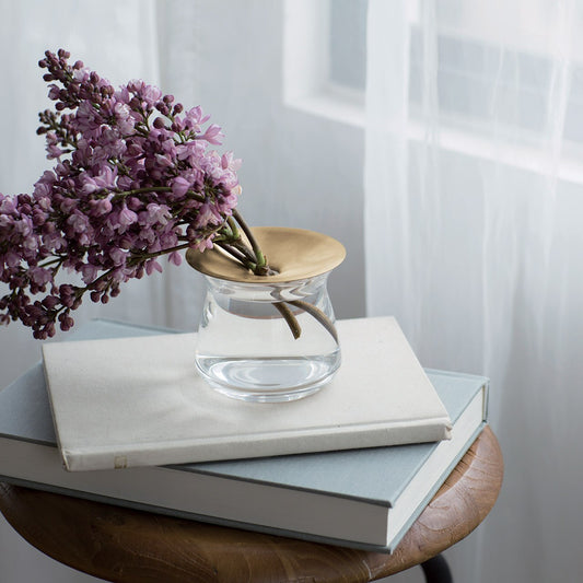 Kinto Small Clear Propagation Vase with Flowers