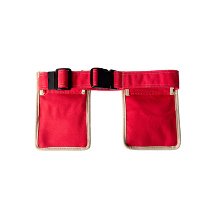 Reverse of Le Sac Garden Tool Belt in Red