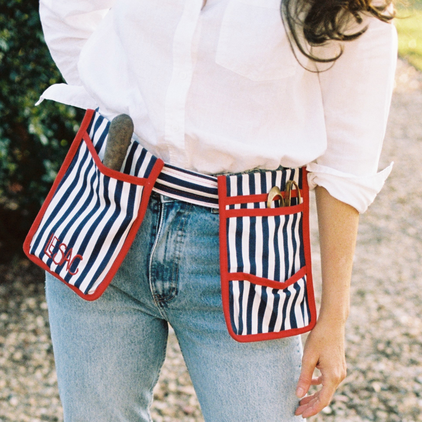 Le Sac Gardening Tool Belt, Navy Stripe