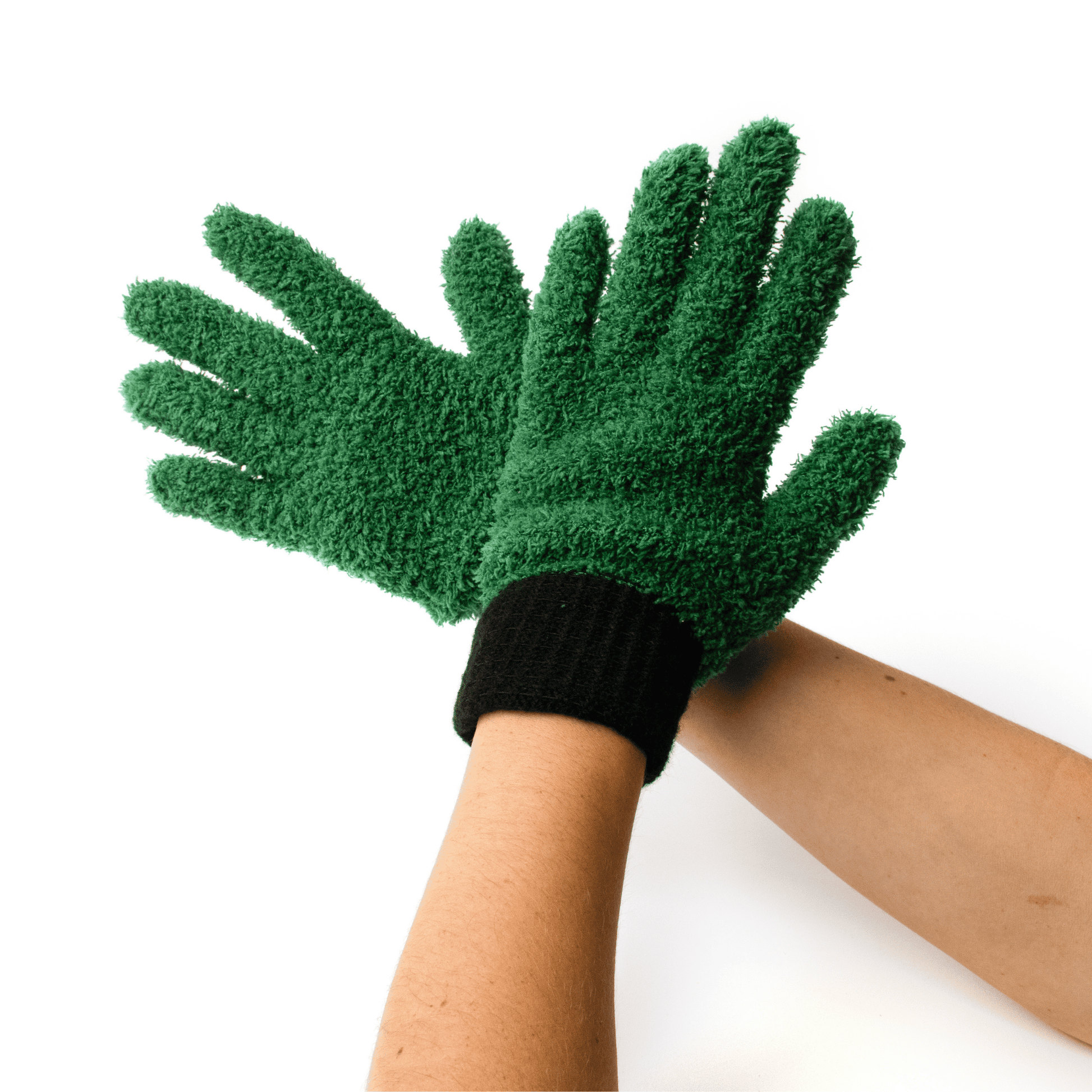 Model Wearing Botanopia Leaf Cleaning Gloves