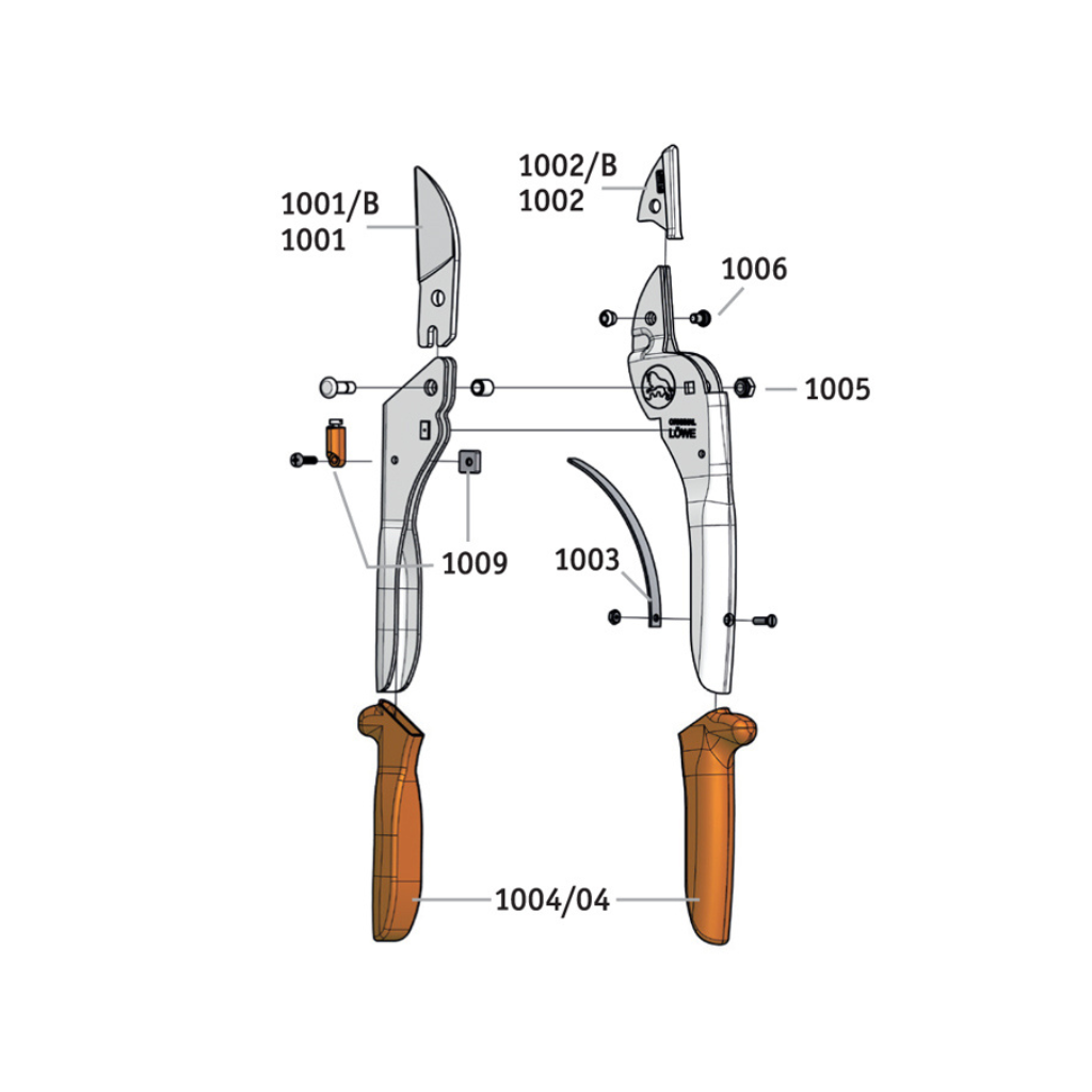 Spare Parts for LÖWE 1 (1.104) Anvil Pruning Secateurs