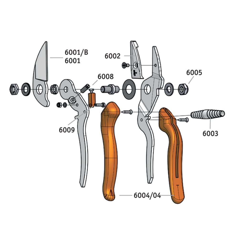 Spare Parts for LÖWE 6 (6.104) Ergonomic Anvil Pruning Secateurs