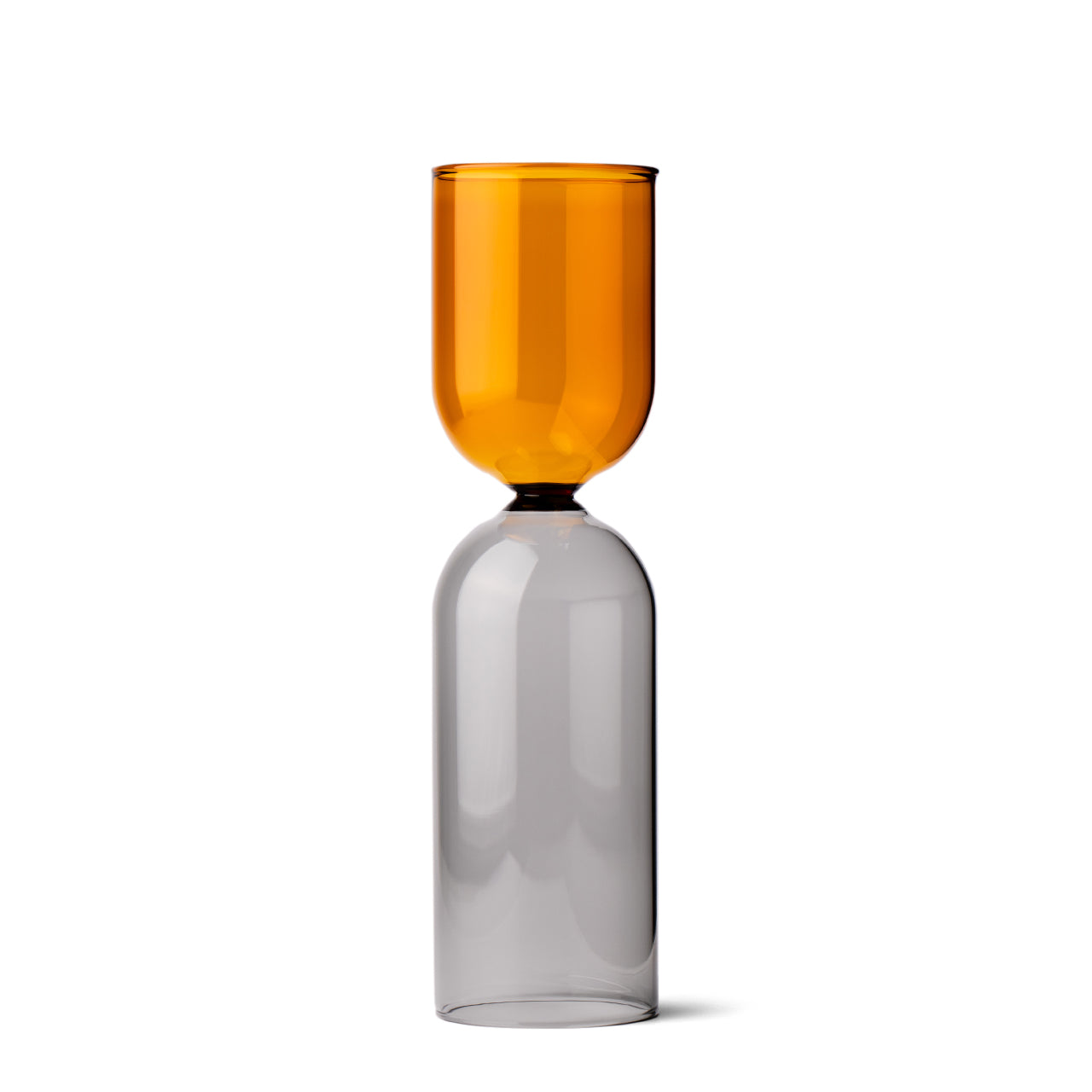 Studio Milligram Double Bubble Vase, Smoke & Amber Flipped