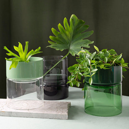 Trio of Wide Glass Flip Planters from Studio Milligram