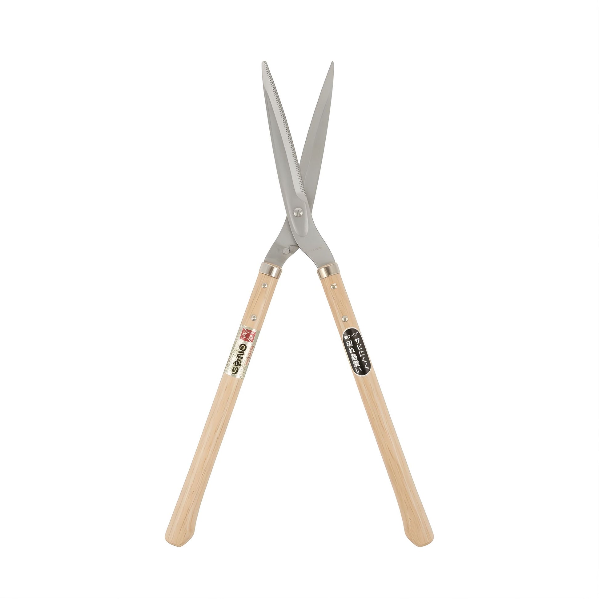 Nokogari Serrated Hedge Shears, Long - Open