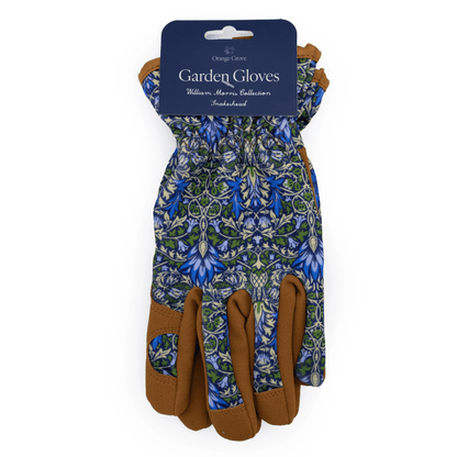 Orange Grove Garden Gloves, William Morris Collection - Snakeshead Blue