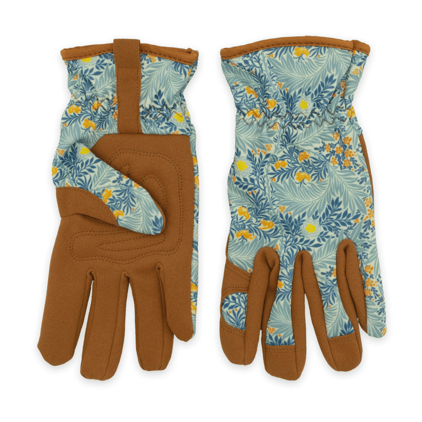 Orange Grove William Morris Larkspur Gloves Palm and Back