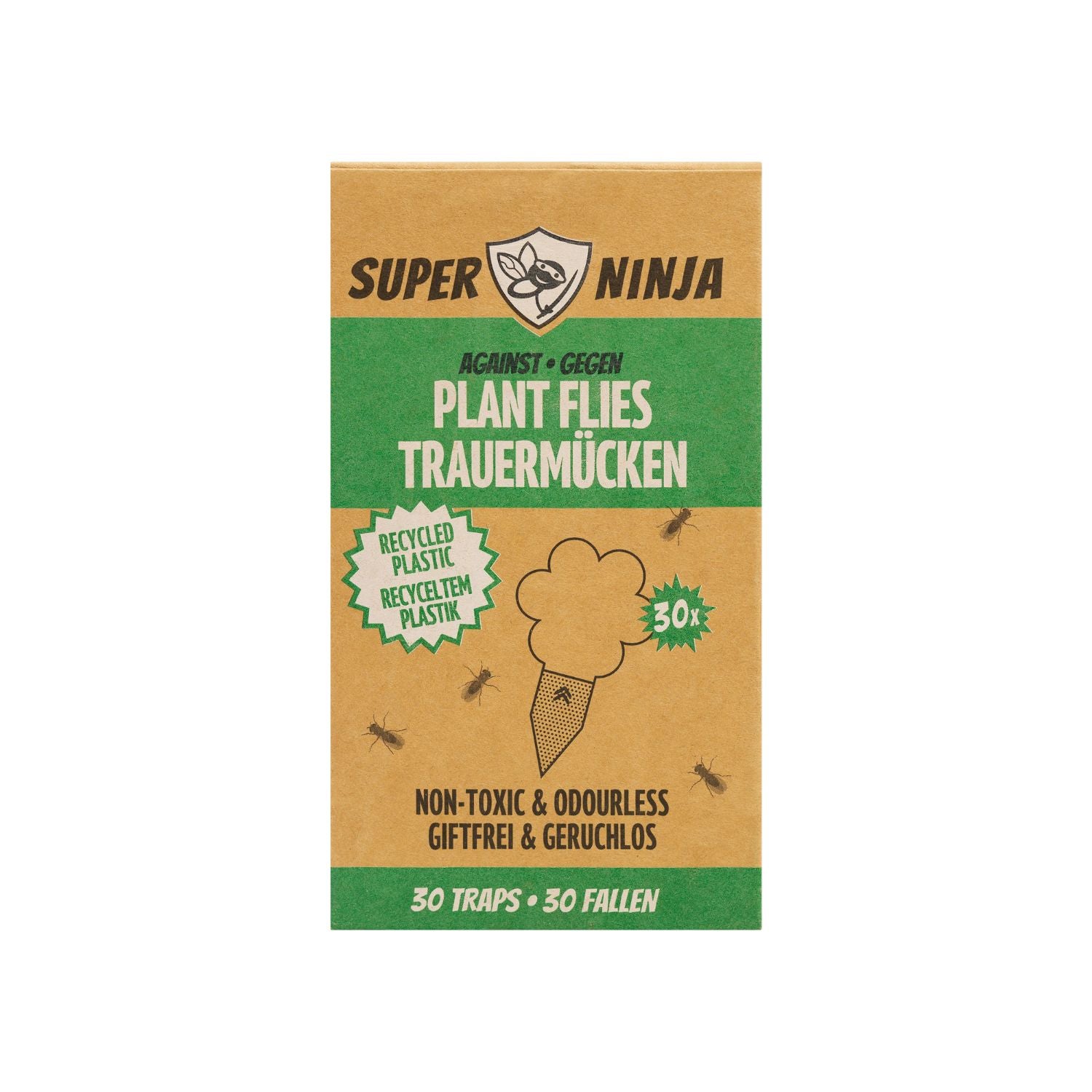 Plant Fly Ninja Fungus Gnat Traps, 30-Pack