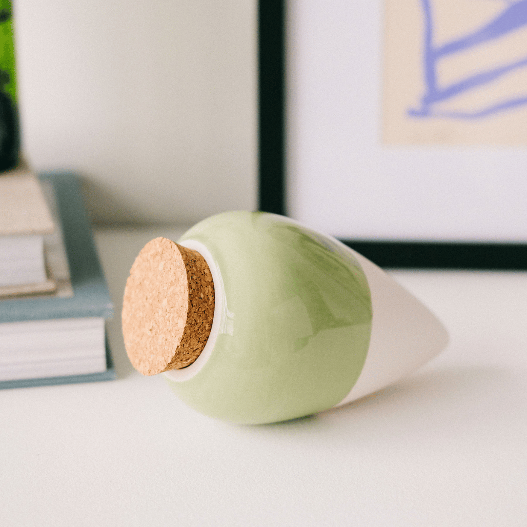 Pepin Green Olla on Desk