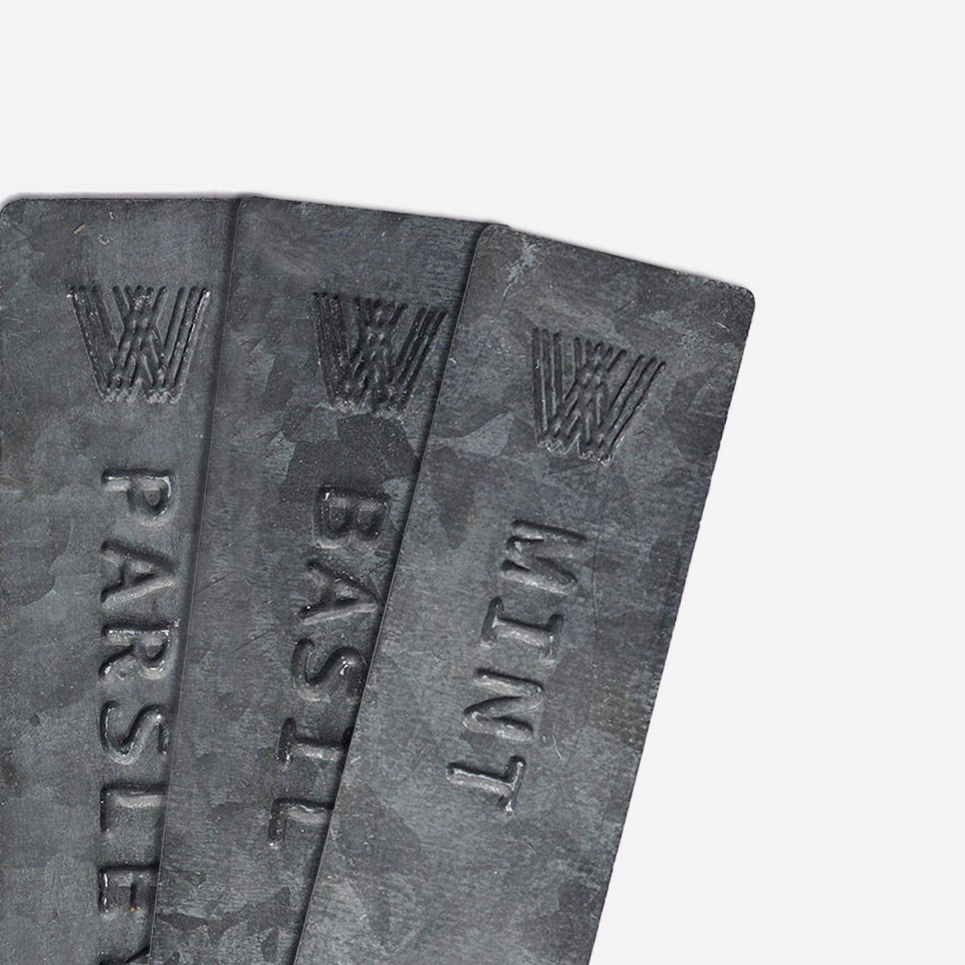 Pressed Tin Herb Labels