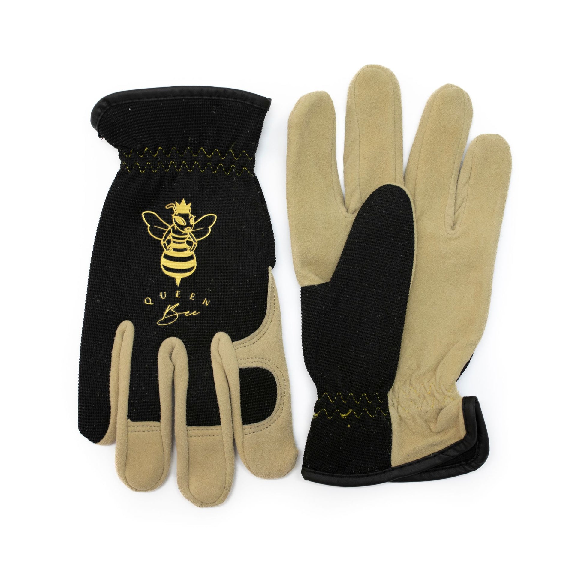 Queen Bee Gardening Gloves Front & Back