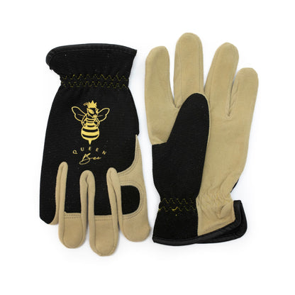Queen Bee Gardening Gloves Front & Back