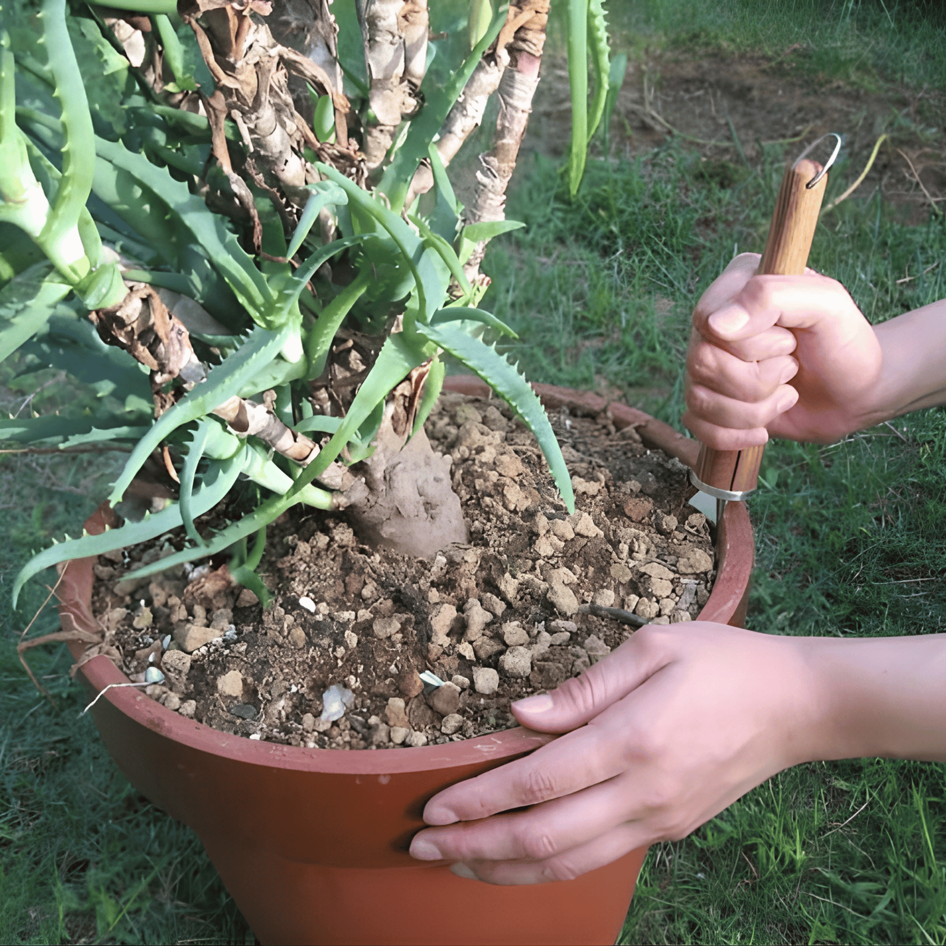 Repotting Plant with Nisaku 1201 Japanese Repotting Master