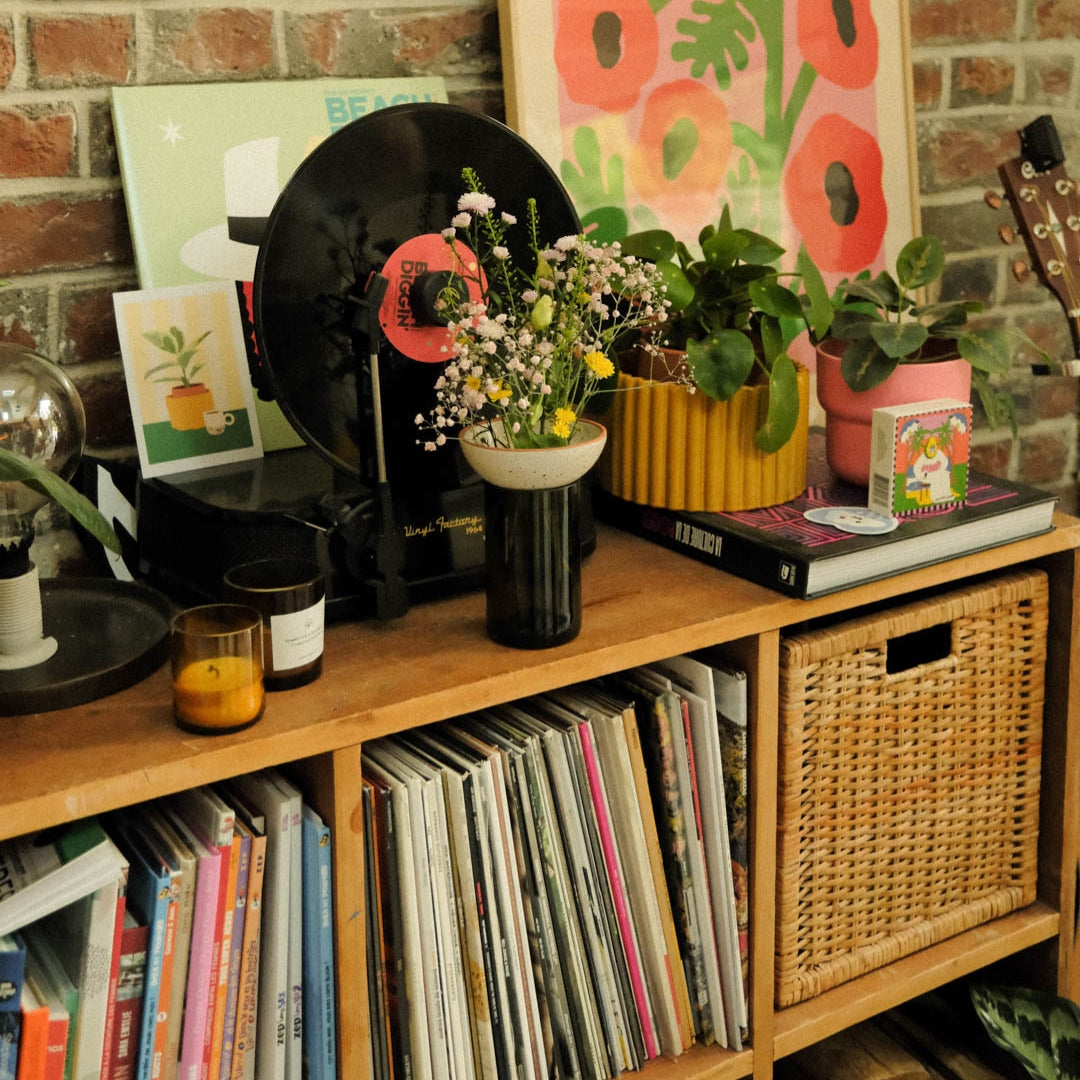Small Flower Arrangement on Cabinet