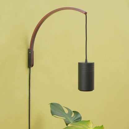 Soltech Luna Wooden Pendant Wall Mount with Black Aspect Grow Light