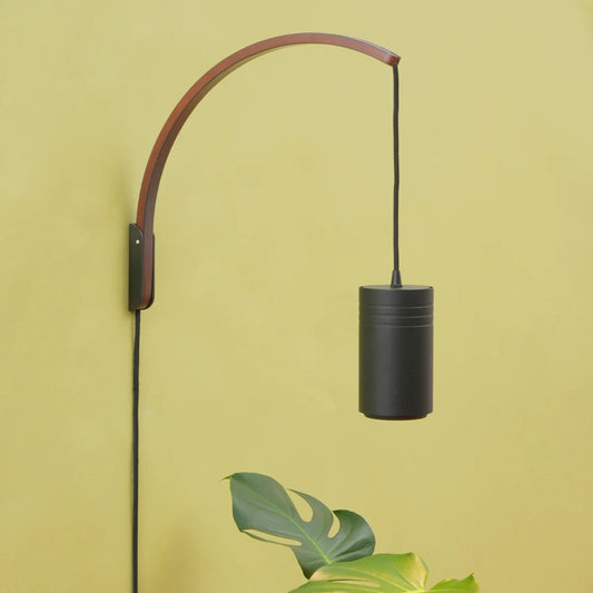 Soltech Luna Wooden Pendant Wall Mount with Black Aspect Grow Light