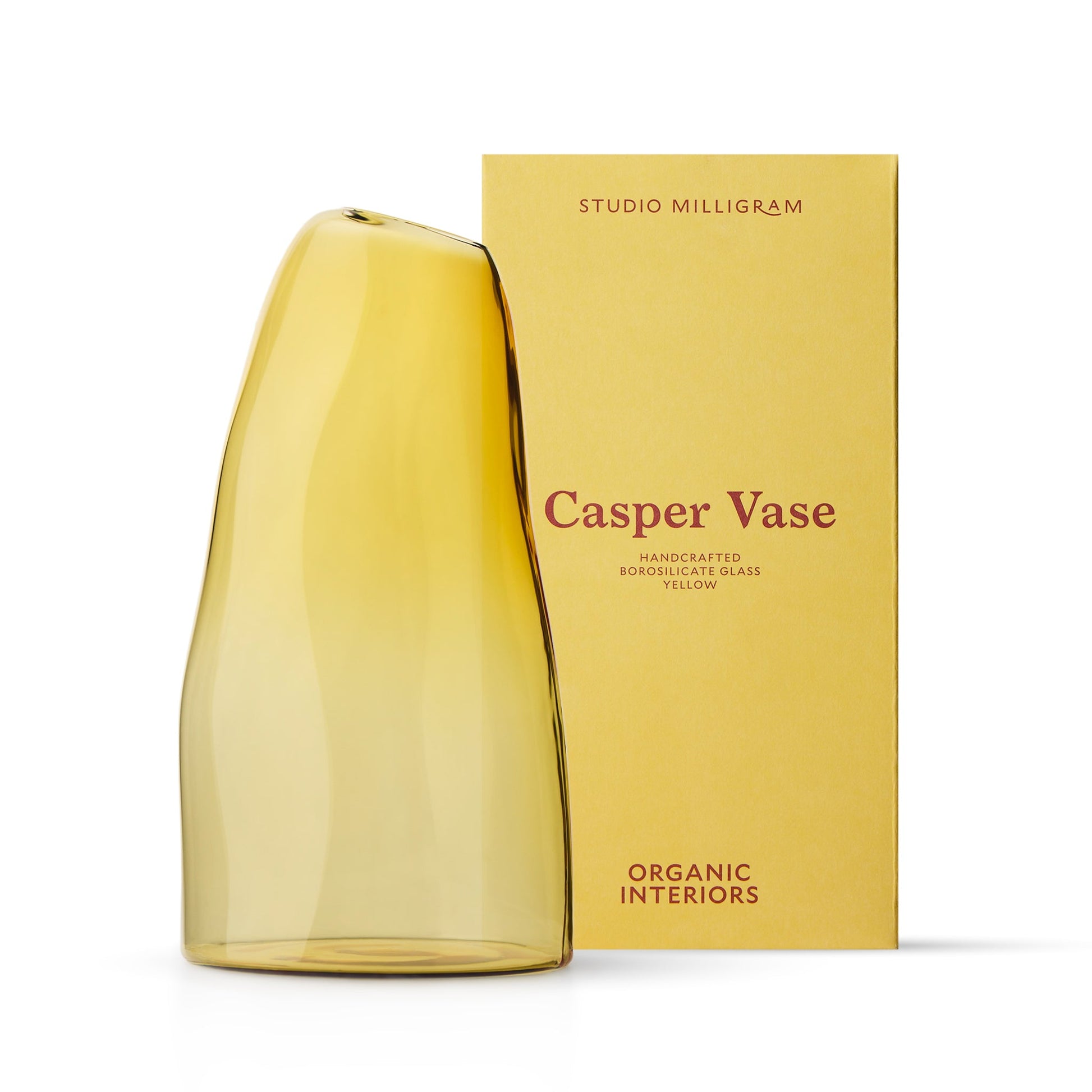 Studio Milligram Casper Vase Large, Yellow, Box