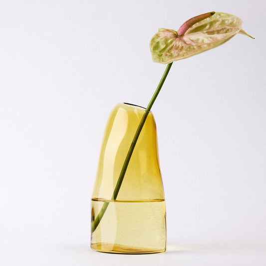 Studio Milligram Large Yellow Casper Vase with Flower