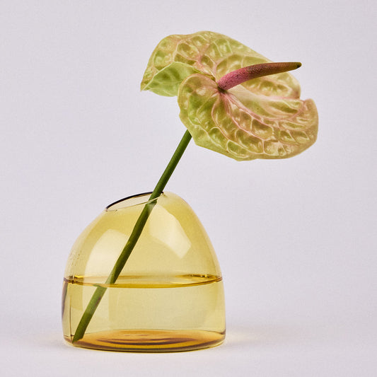 Studio Milligram Small Yellow Casper Vase with Flower