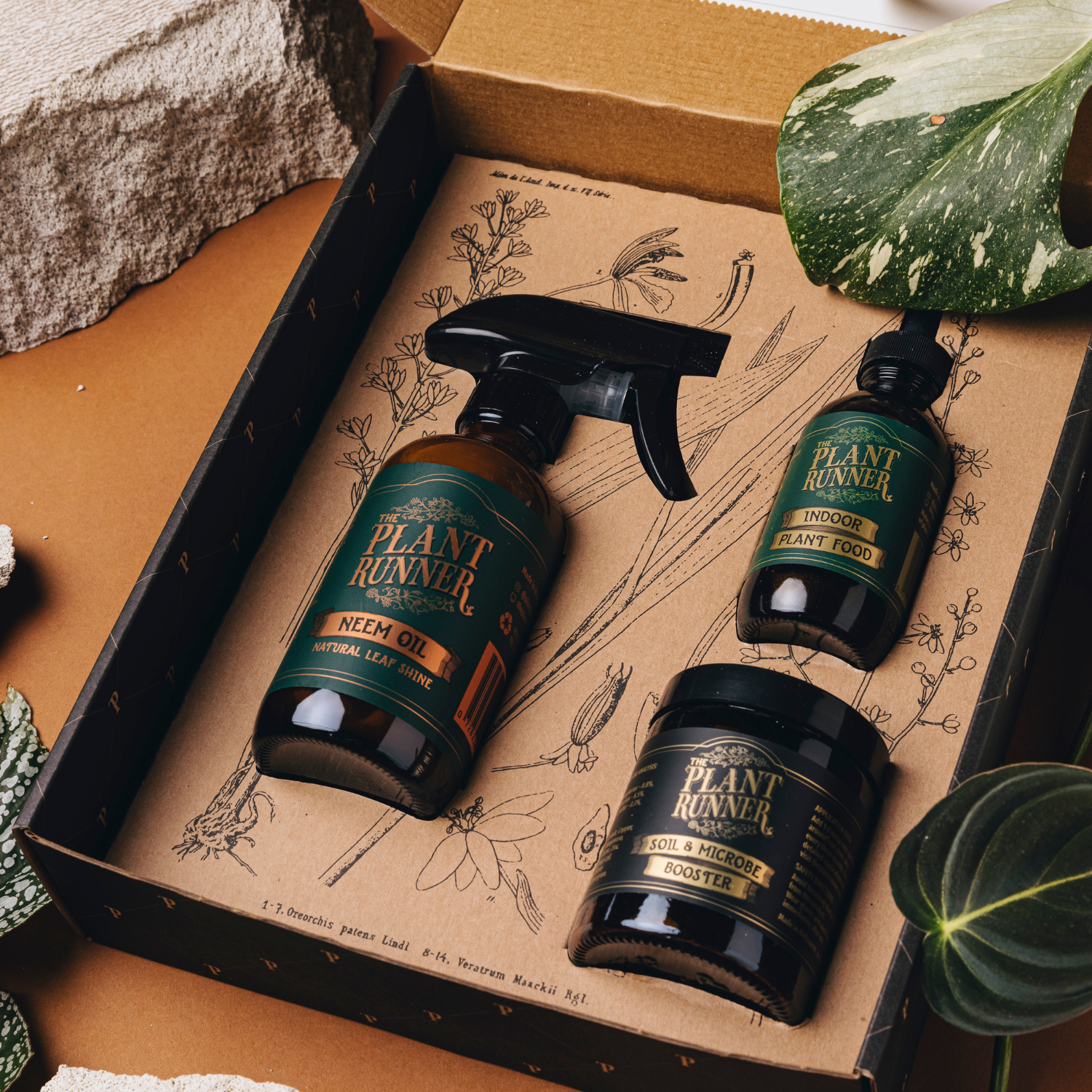The Plant Runner Plant Care Booster Kit - Plant Food, Neem Oil & Soil Booster