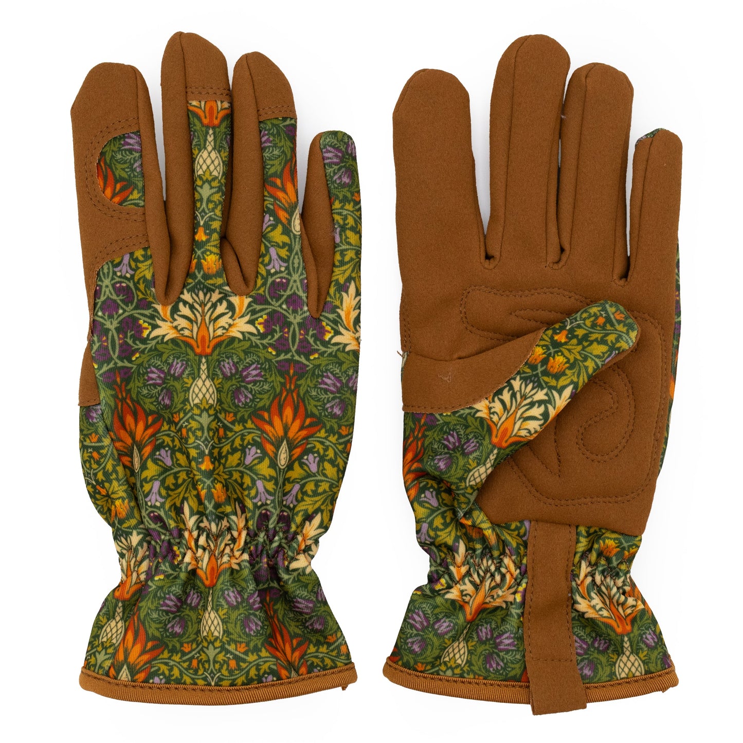 William Morris Green Snakeshead Gardening Gloves Front & Back