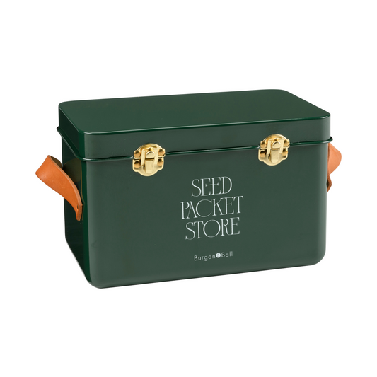 Burgon & Ball Seed Packet Storage Tin in Heritage Green Finish