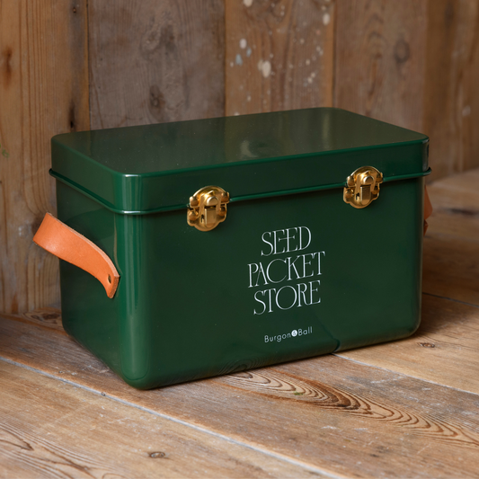 Burgon & Ball Seed Packet Storage Tin, Heritage Green