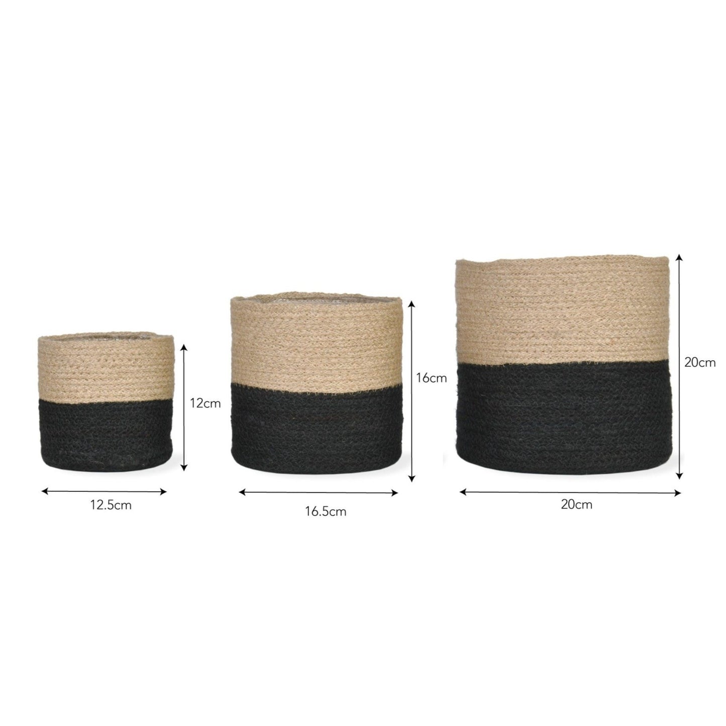 Set of 3 Jute Pots