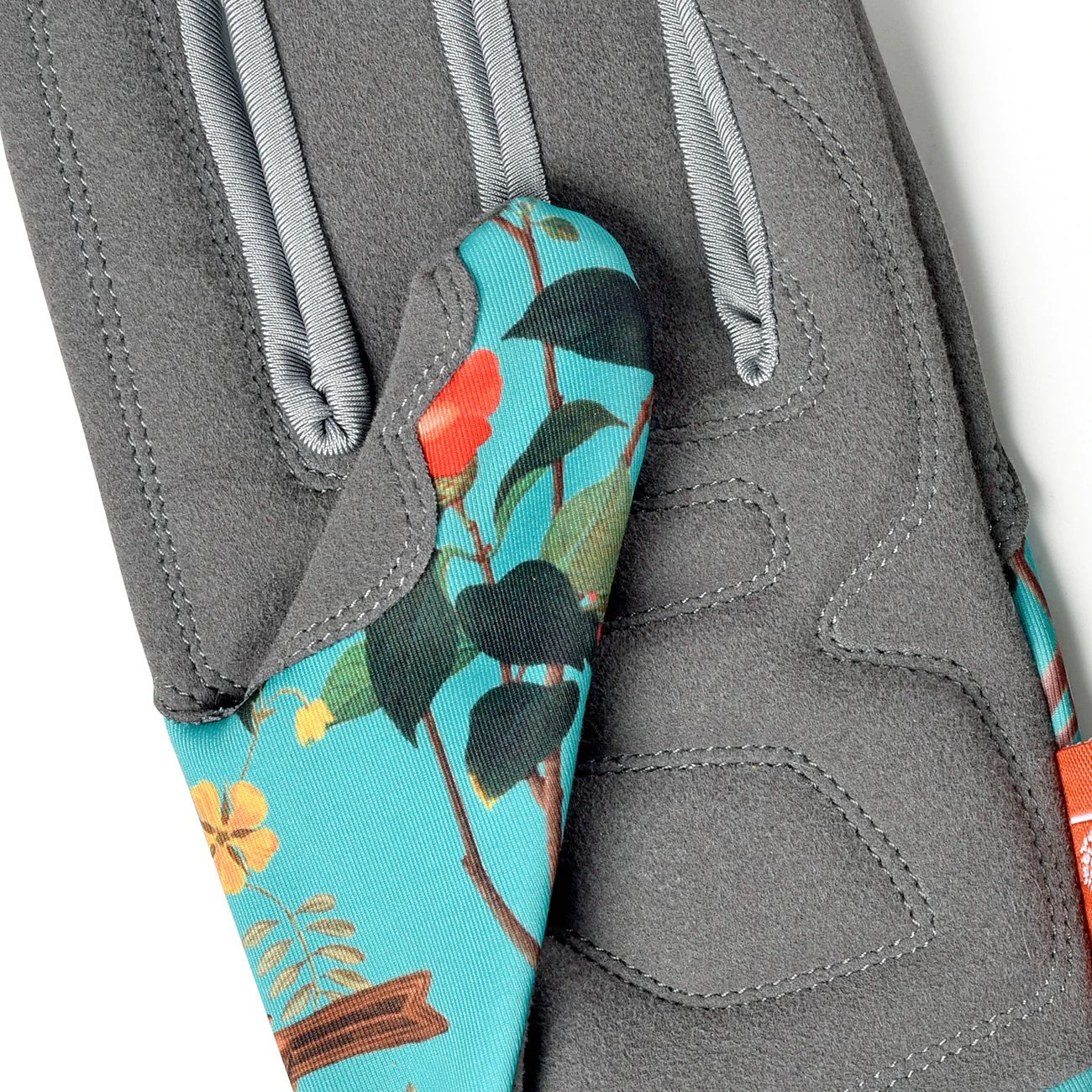 These gardening gloves feature a cushioned palm for comfort and protection.