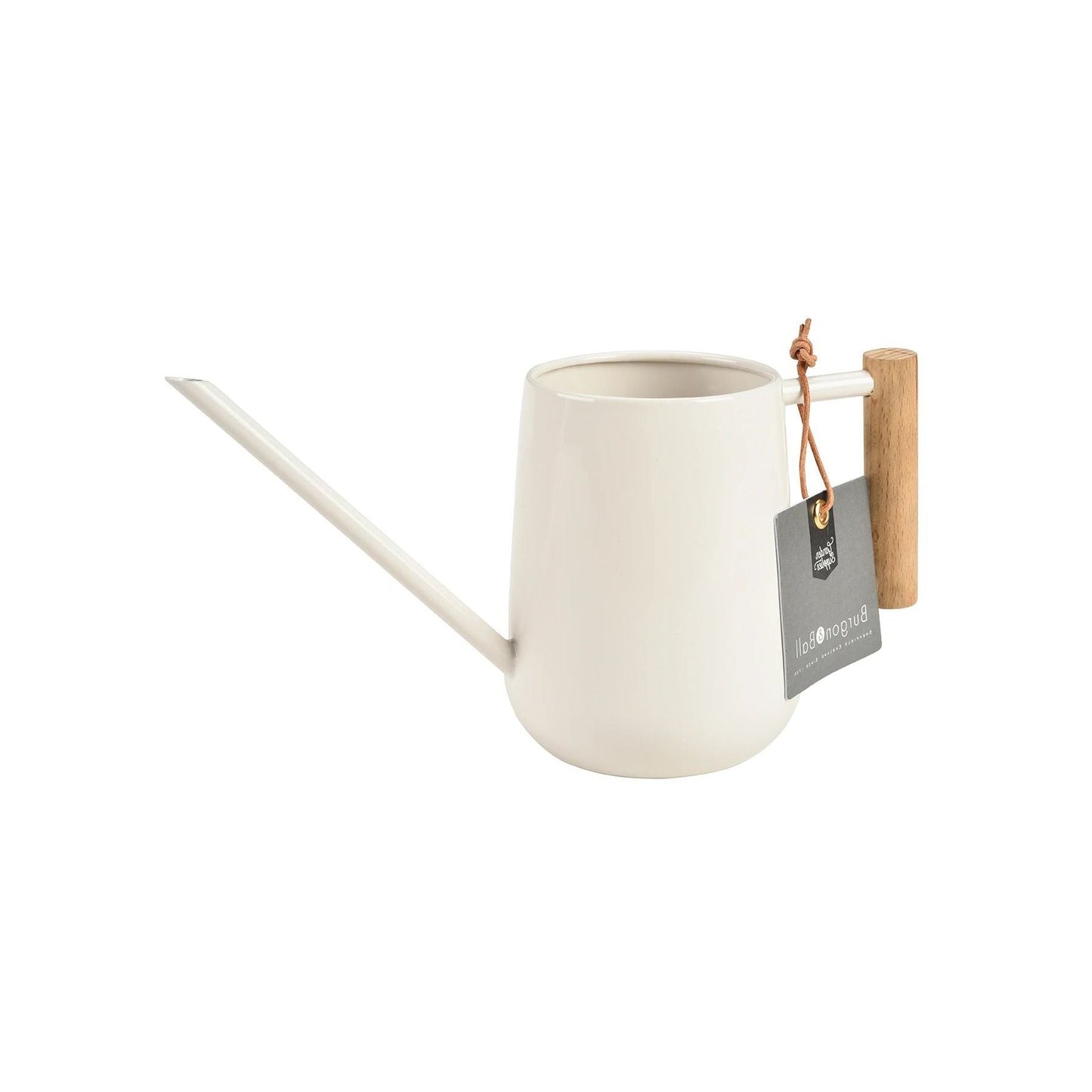 Burgon & Ball Metal Indoor Watering Can with Wooden Handle, Stone