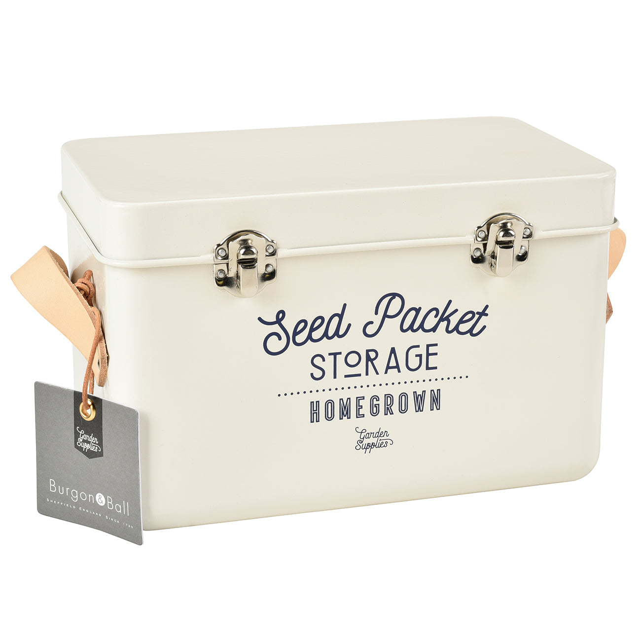 Burgon & Ball Seed Packet Storage Tin, Stone