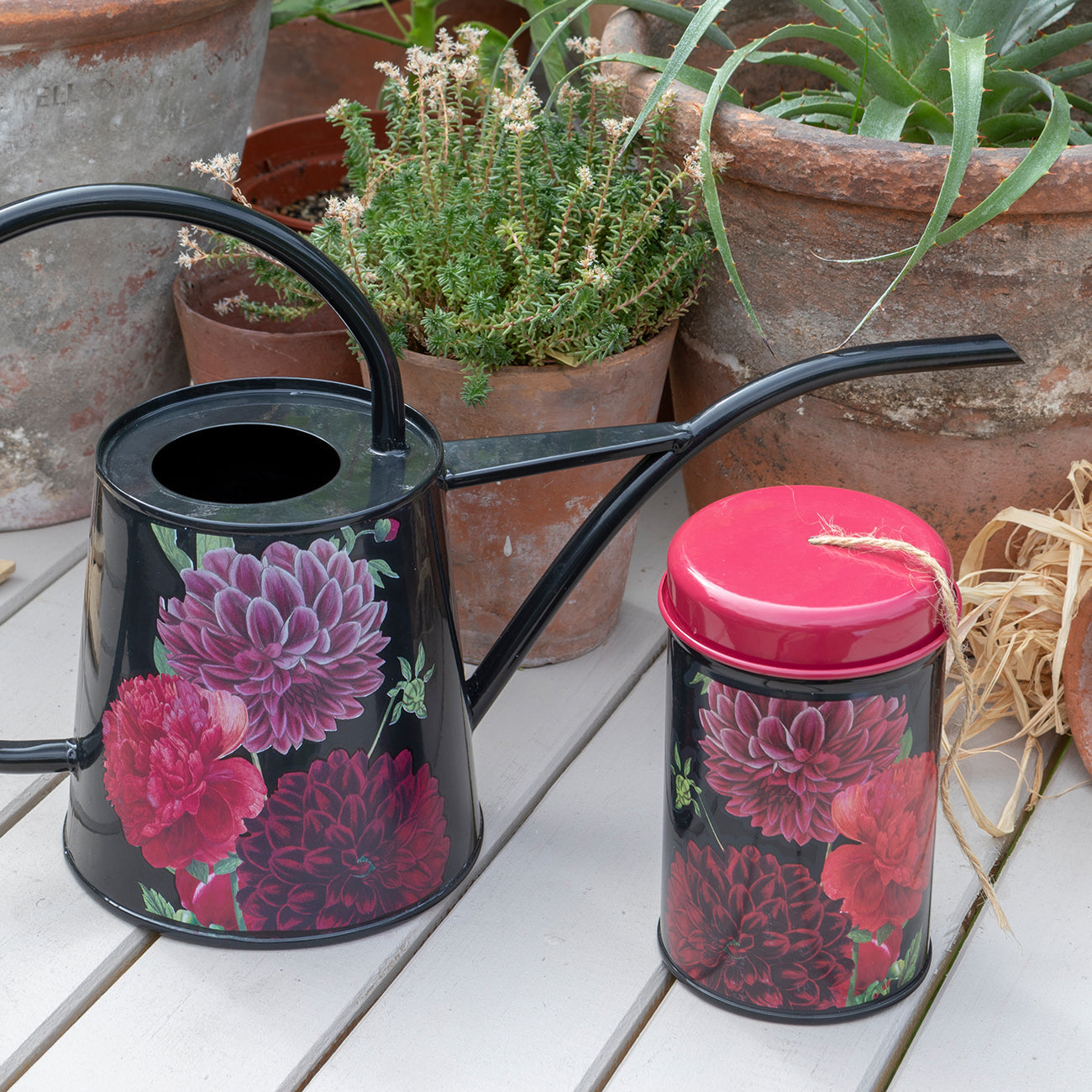 Burgon & Ball British Bloom Twine Tin & Watering Can