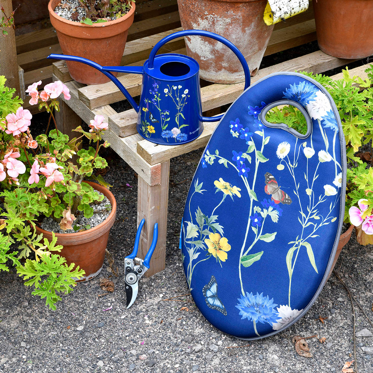 Watering Can, Secateurs and Kneeler from RHS British Meadow collection.