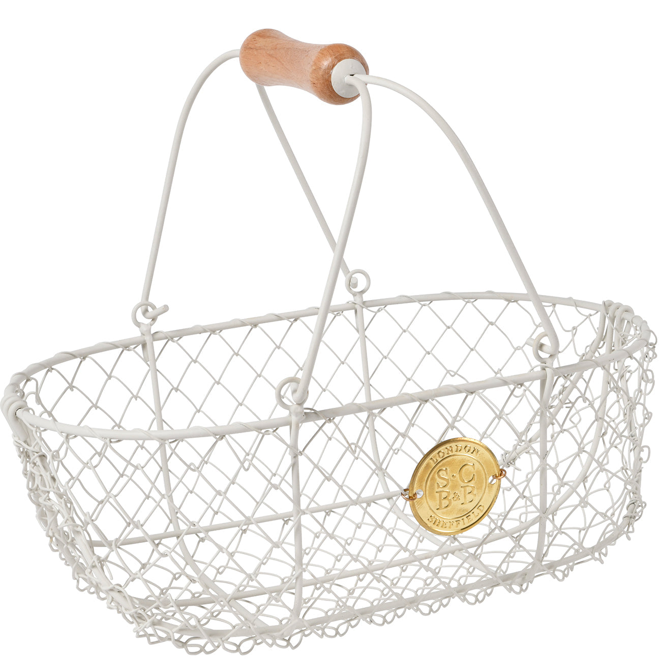 Wire Garden Harvesting Basket with Wood Handle