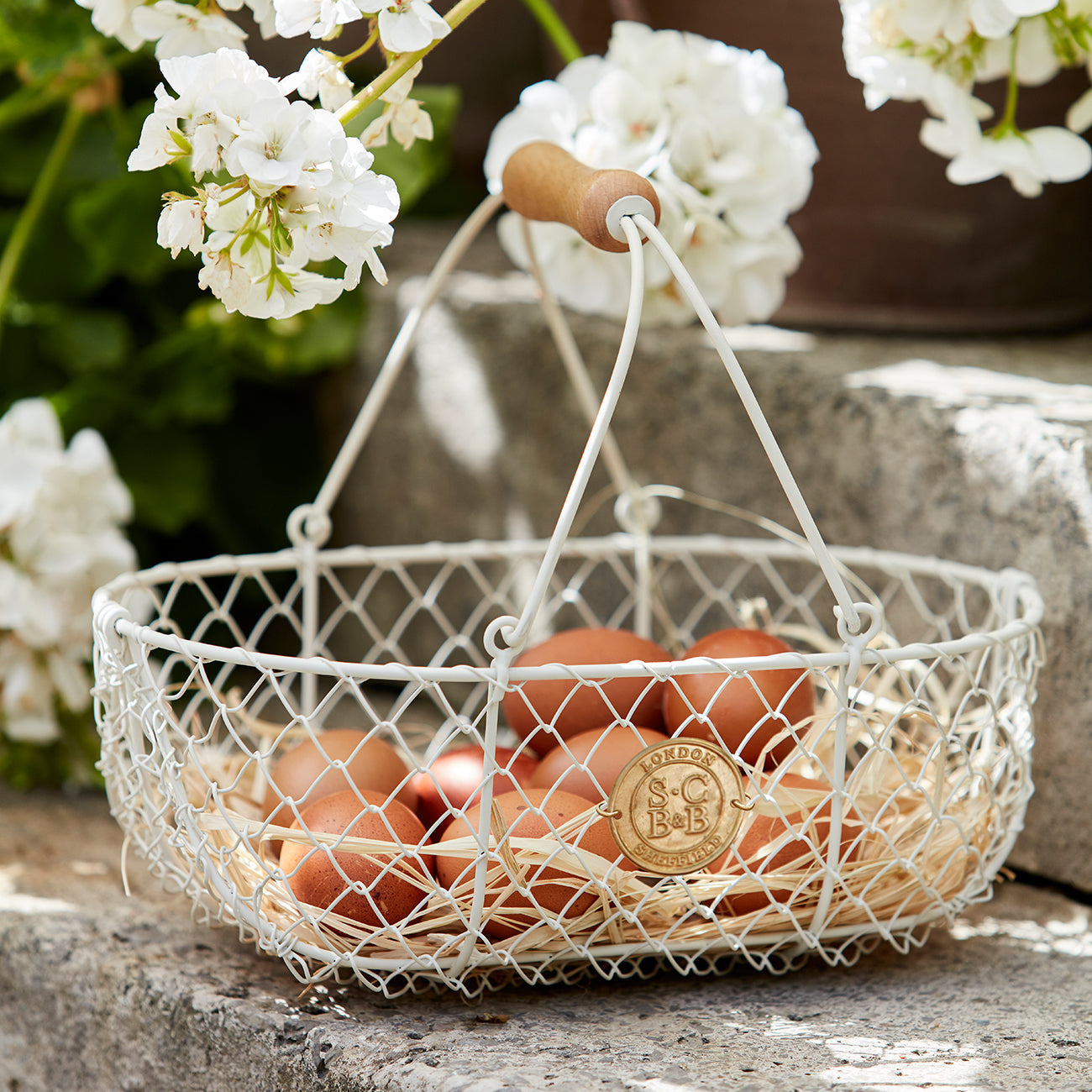 Garden Basket with Eggs