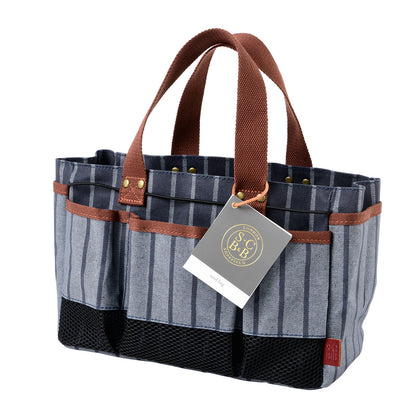 Sophie Conran for Burgon & Ball Garden Tool Bag, Blue Stripe with Product Tag
