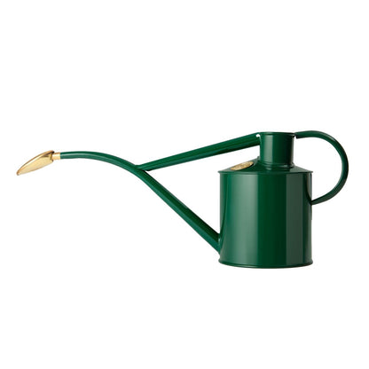 Haws 'Rowley Ripple' 1-litre indoor watering can in green. Introducing the ultimate multi-purpose metal watering can, an elegant and versatile companion to help you grow your own.