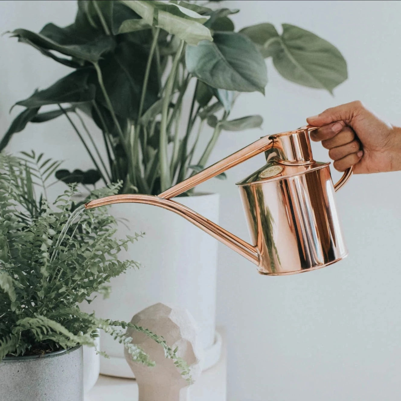 Haws 1 Litre Fazeley Flow Metal Indoor Watering Can, Copper Lifestyle