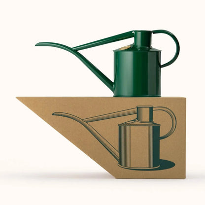 Haws 1 Litre Fazeley Flow Metal Indoor Watering Can, Green with Gift Box