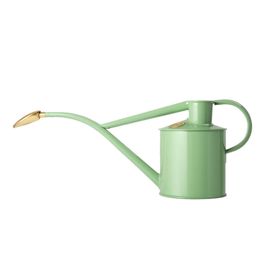 Haws 'Rowley Ripple' 1-litre indoor watering can in sage. Introducing the ultimate multi-purpose metal watering can, an elegant and versatile companion to help you grow your own.